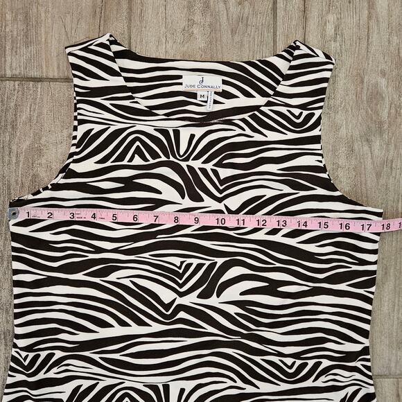 Jude Connally Maya Ponte Zebra-Print Shift Dress Womens M Comfort Quiet Luxury - Picture 4 of 7